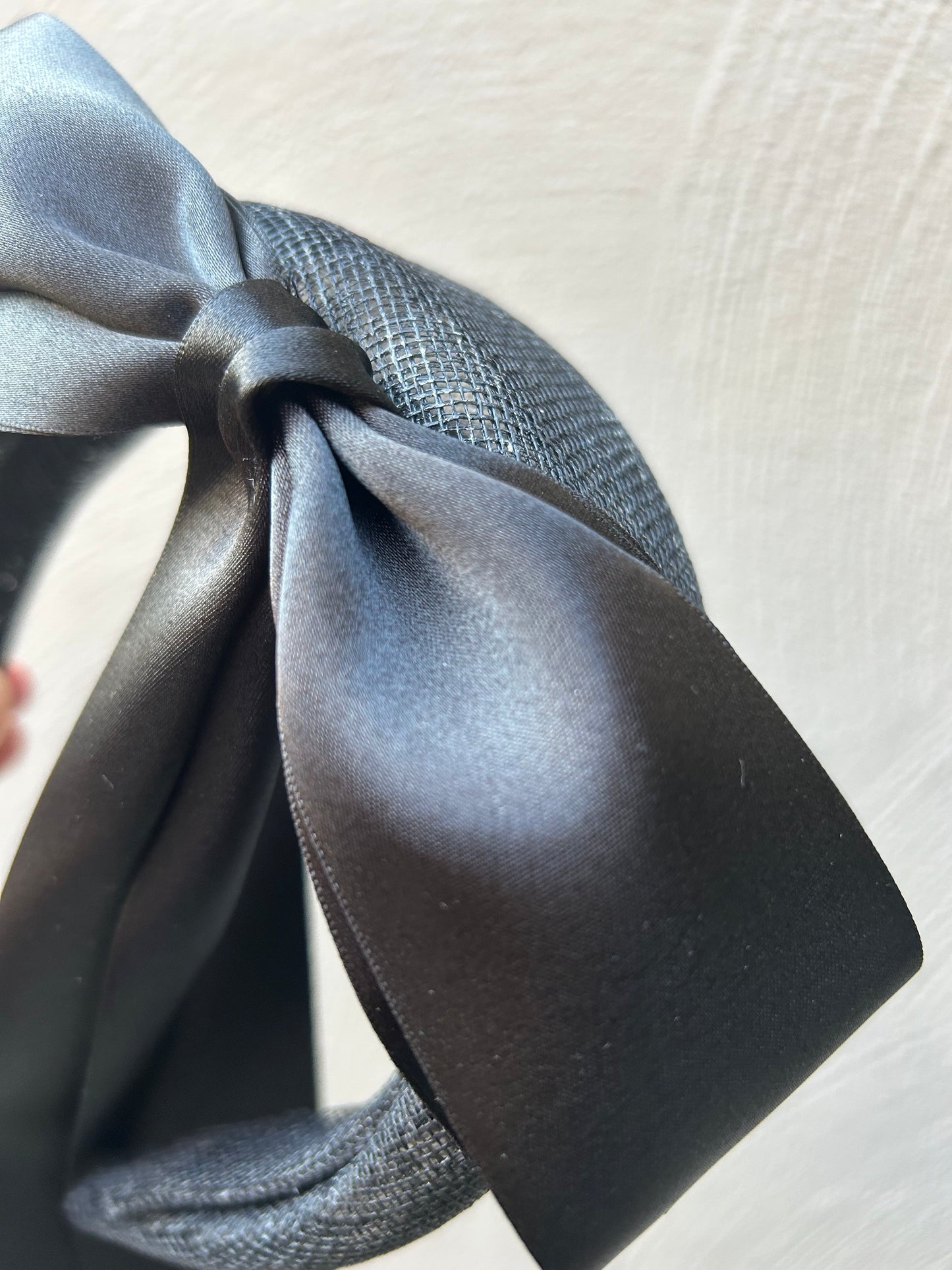 Derby Day Headband – Black Bow Headpiece in Premium Straw