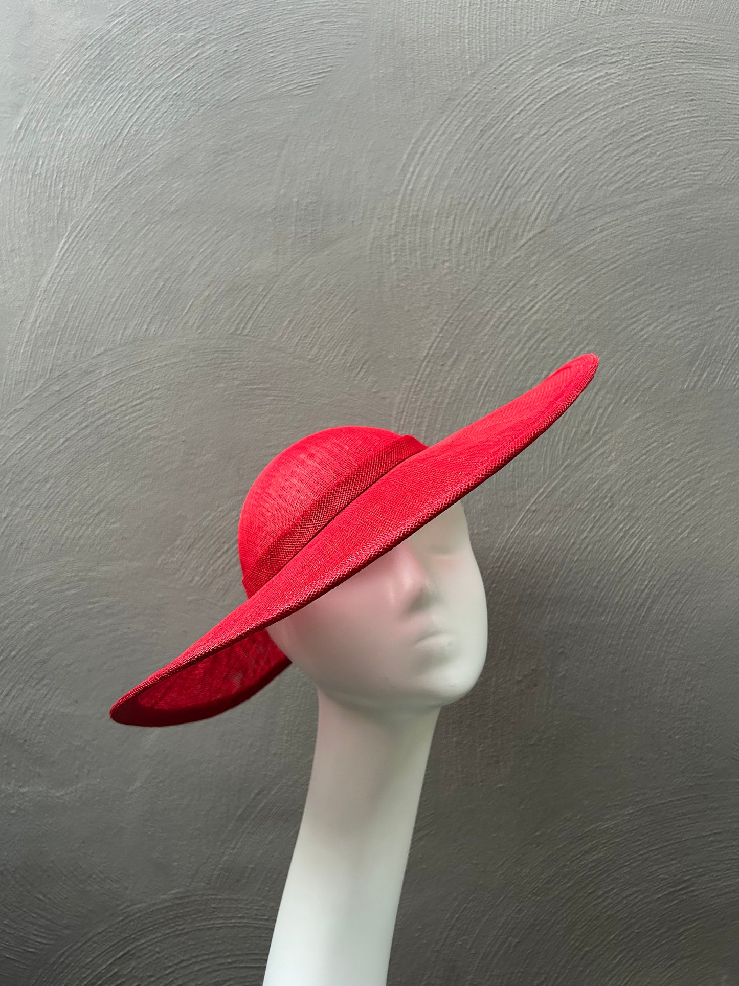 Red Sinamay Straw Hat