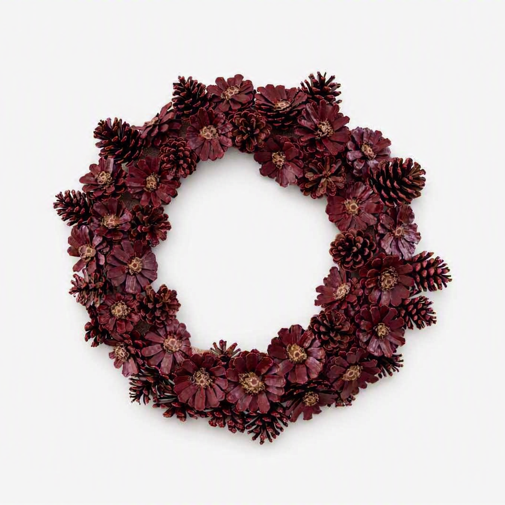Rust Red Pinecone Wreath