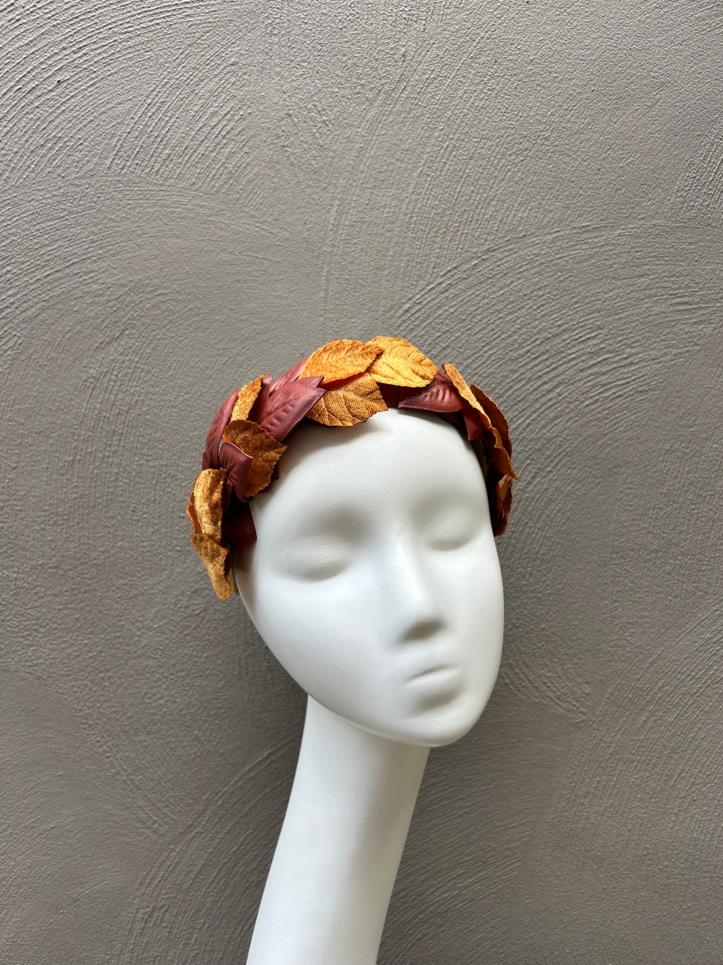 Autumn Colours Leather Leaf Headpiece