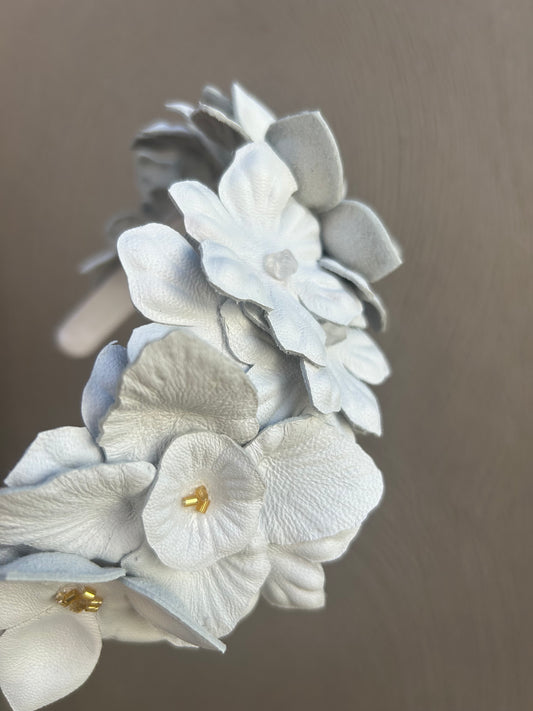 White Leather Headpiece