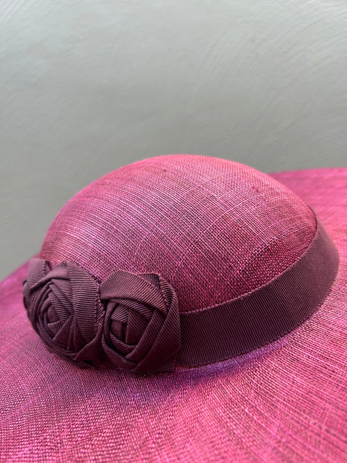 Burgundy Straw Hat