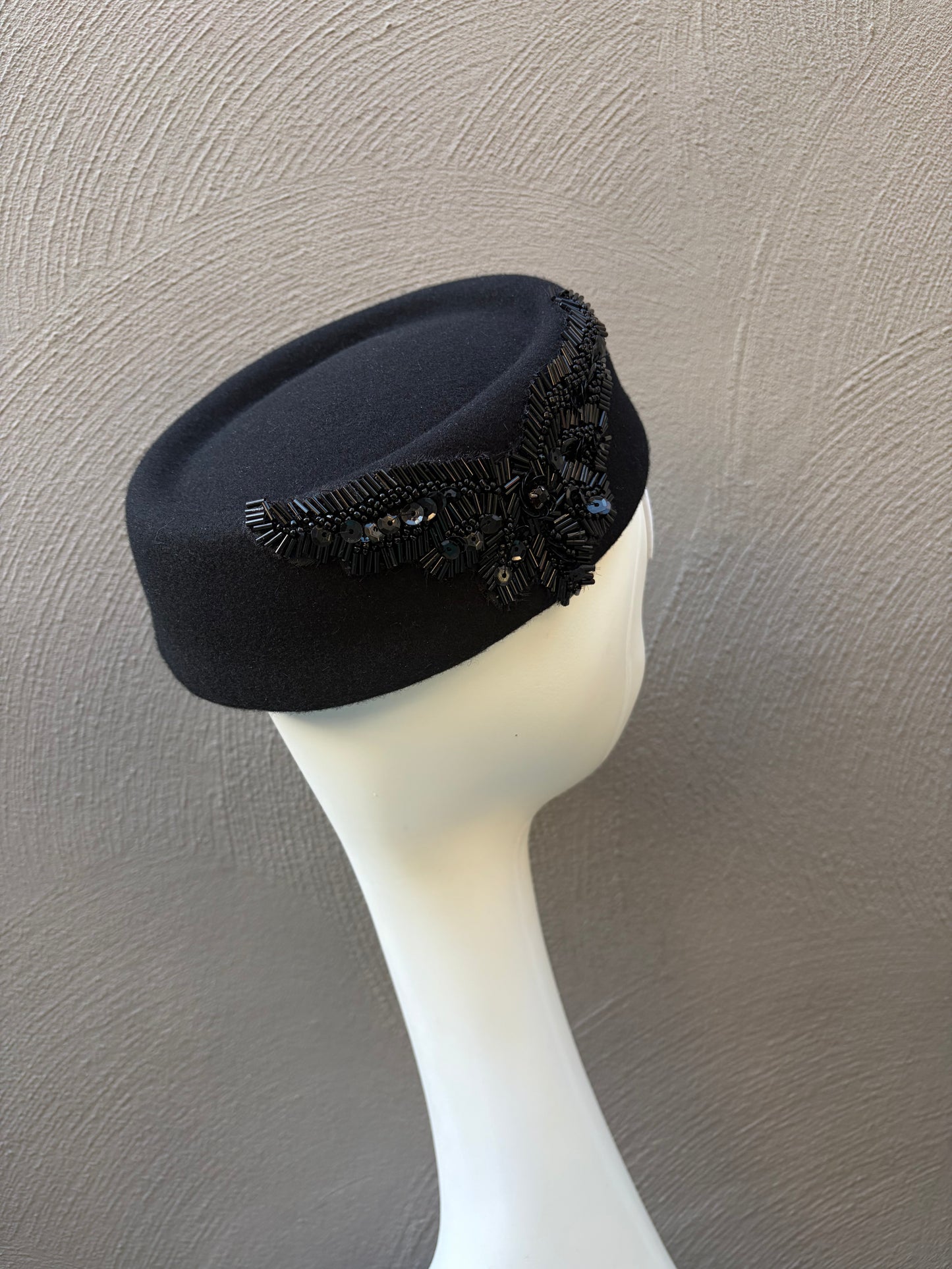 Black Felt Pillbox