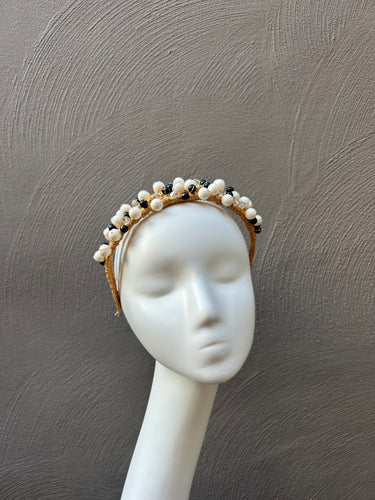 Black & White Swarovski Pearl Headpiece