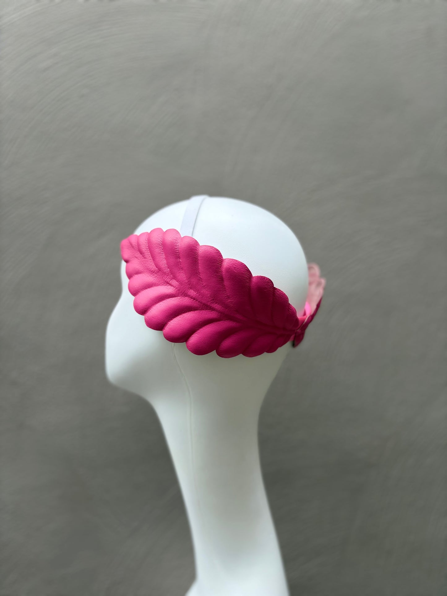 Pink leather headband
