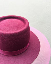 Load image into Gallery viewer, Berry Coloured Felt Boater Hat