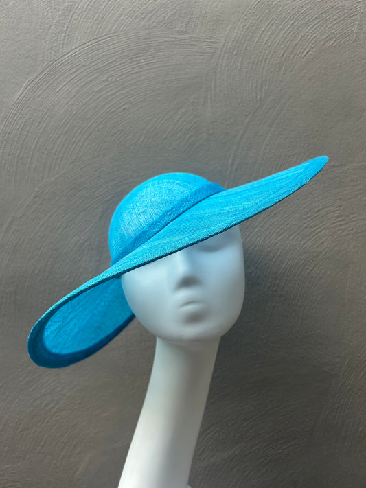 Turquoise Sinamay Straw Hat
