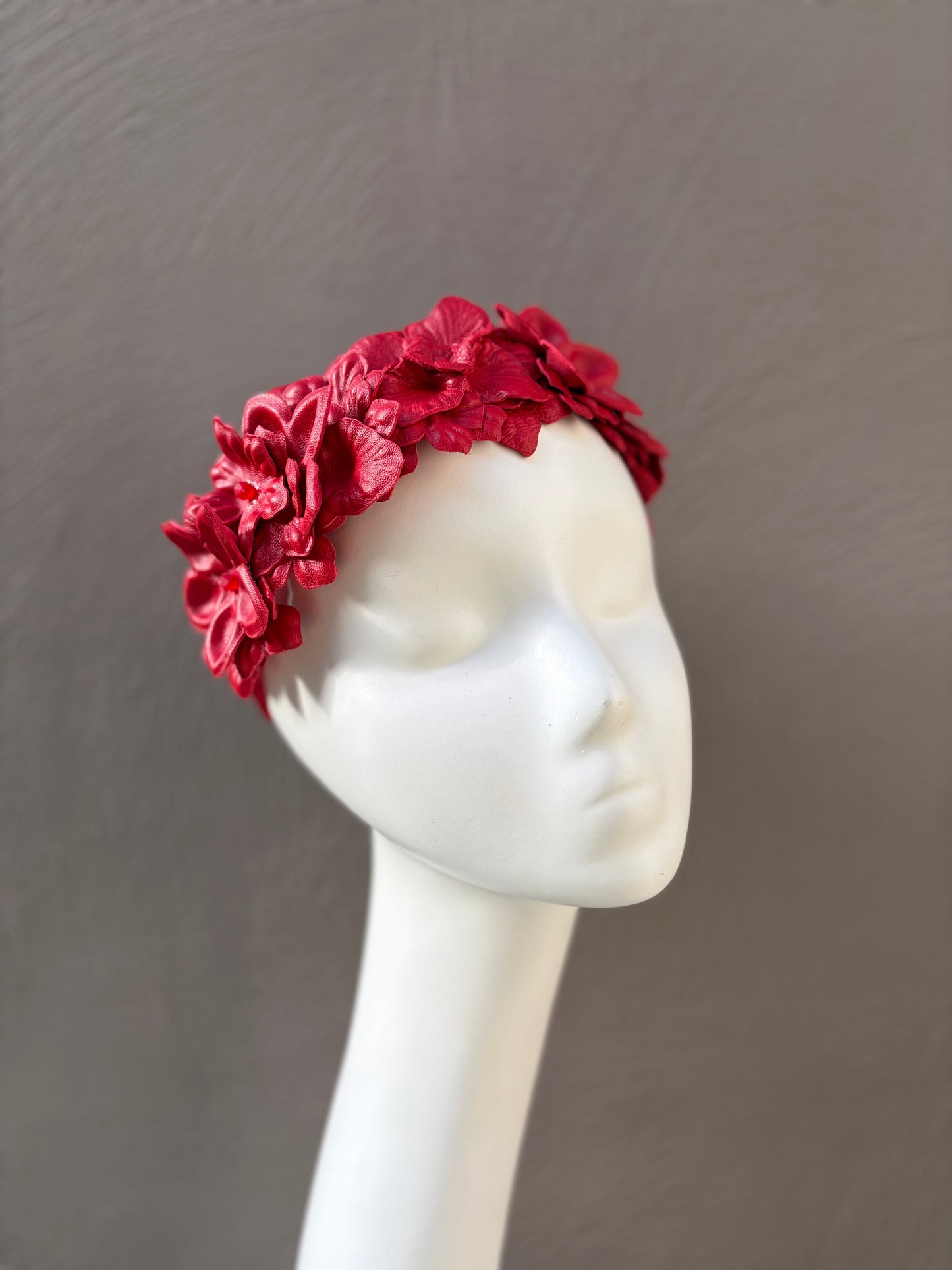 Red Leather Meadow Headpiece