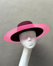 Load image into Gallery viewer, Berry Coloured Felt Boater Hat