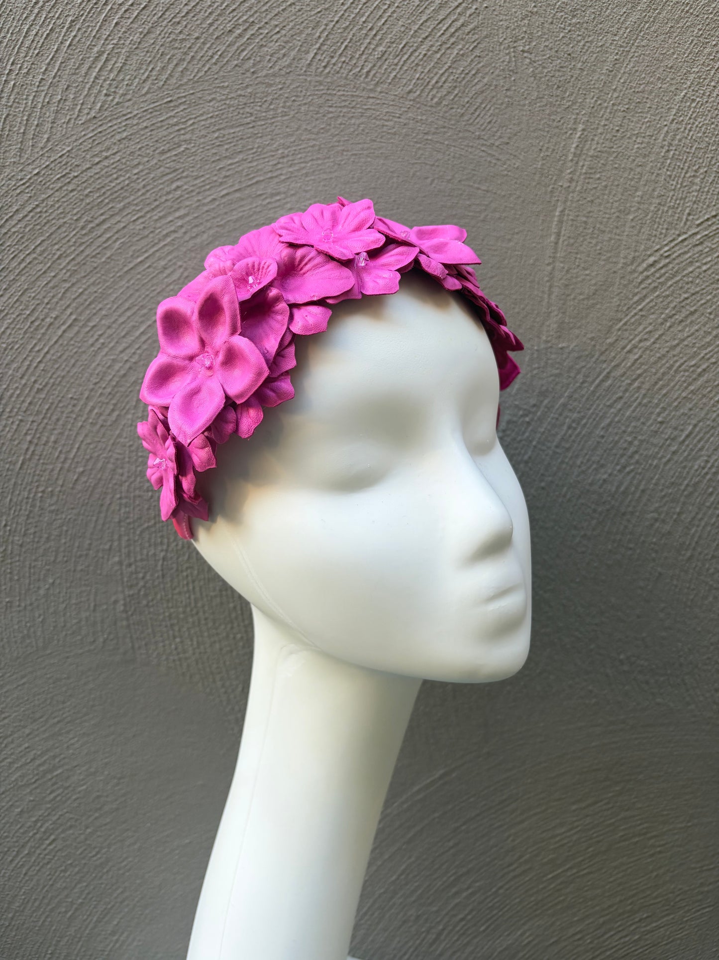Pink Leather Meadow Headpiece