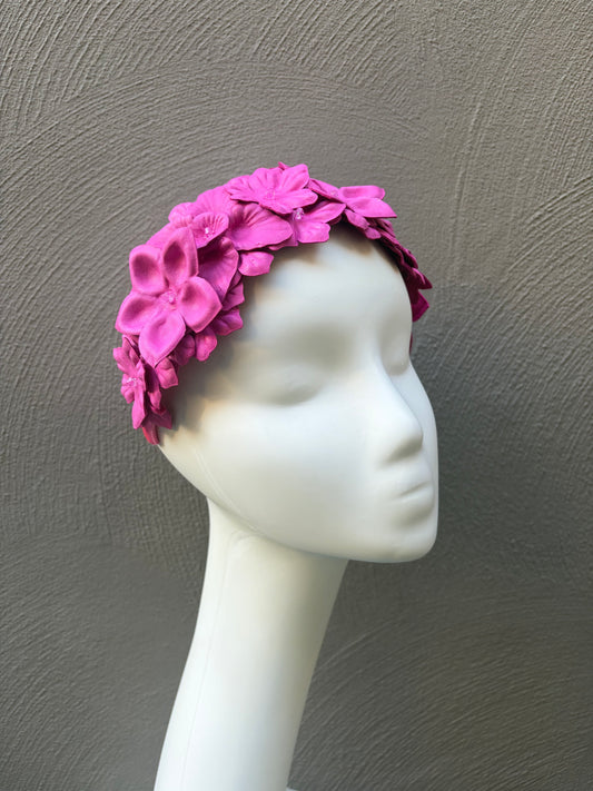 Pink Leather Meadow Headpiece