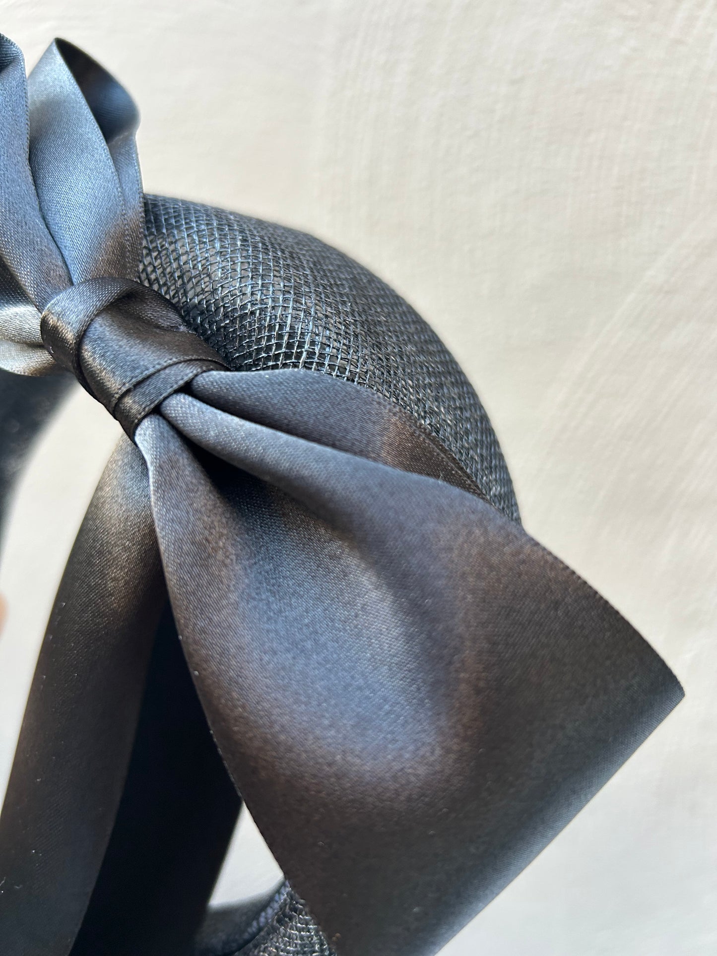 Derby Day Headband – Black Bow Headpiece in Premium Straw