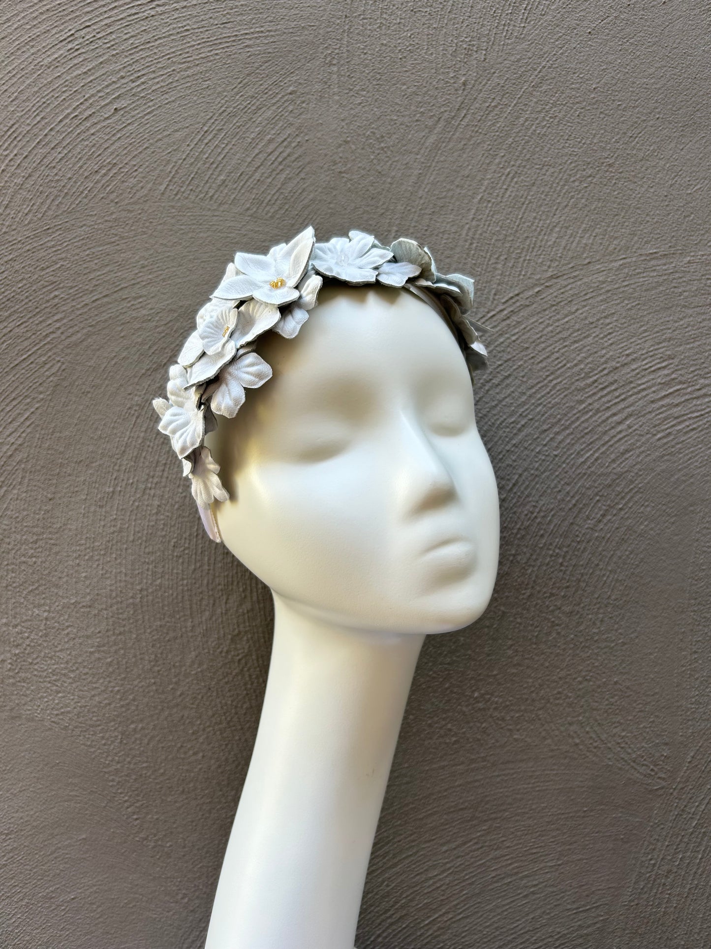 White Leather Headpiece