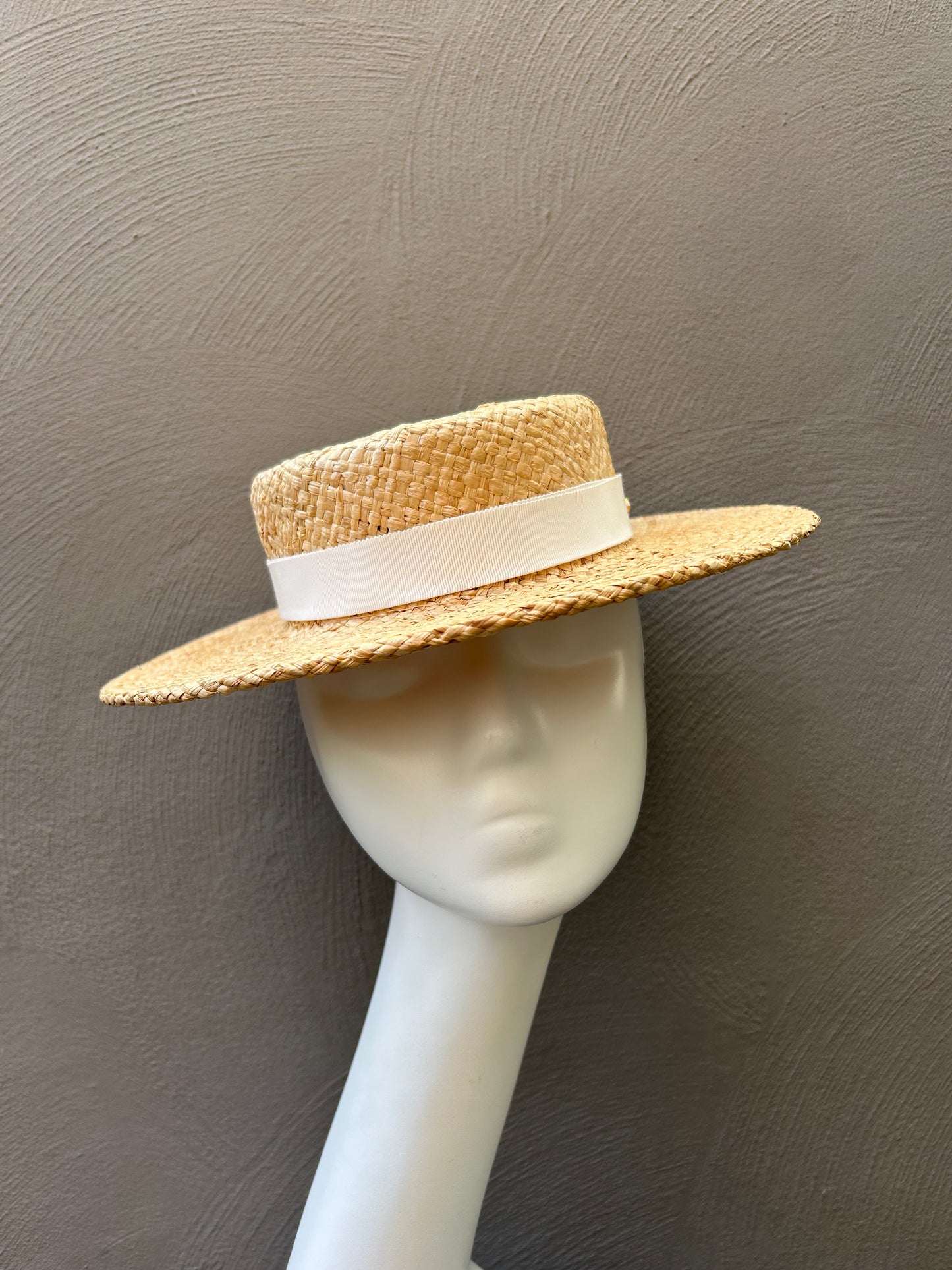 Natural Straw Boater Hat | Spring Racing Edition