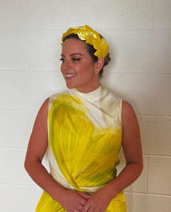 Yellow Leather Leaf Headpiece