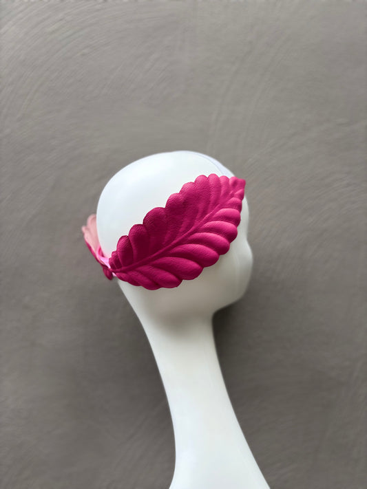 Pink leather headpiece