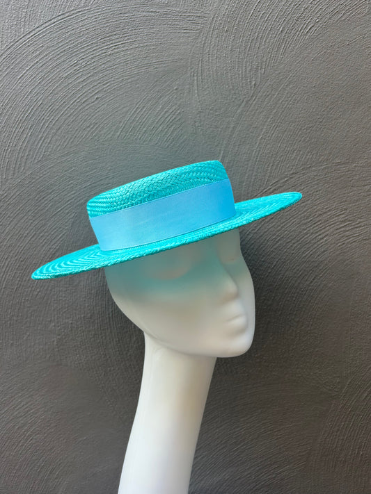 Mint Straw Boater Hat