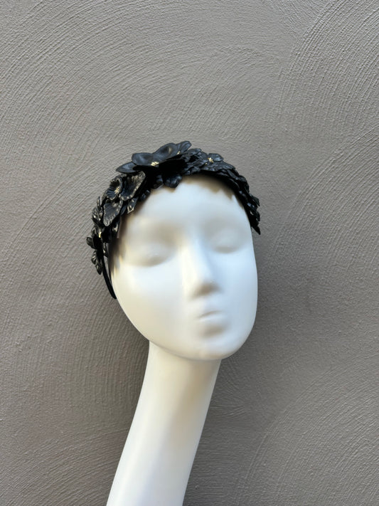 Black Leather Meadow Headpiece