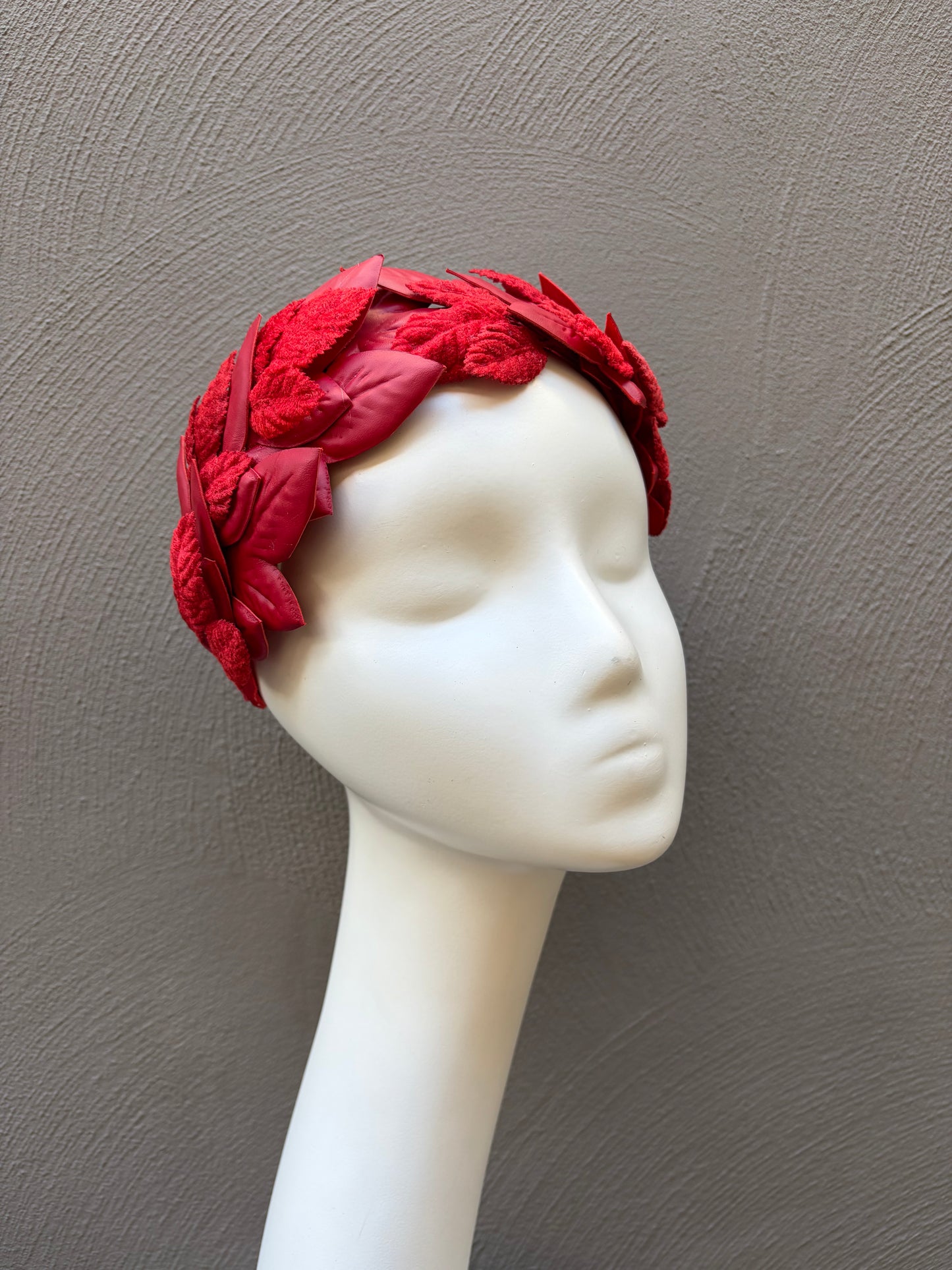 Red Leather Leaf Headpiece