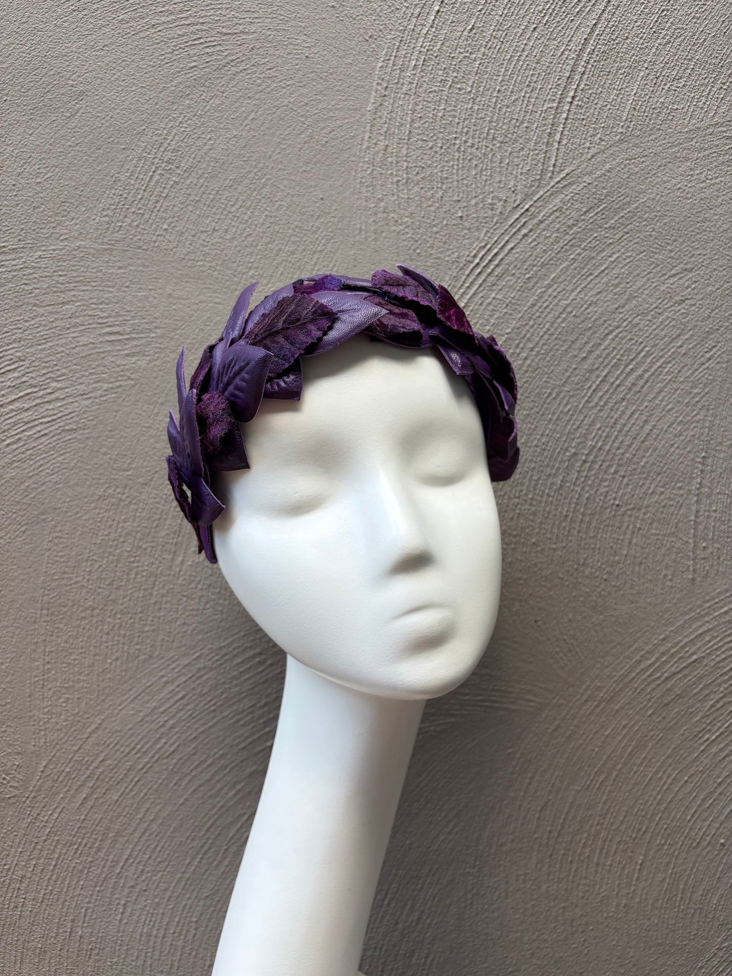 Purple Leather Leaf Headpiece