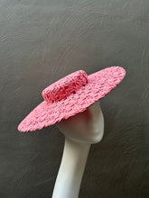 Load image into Gallery viewer, Rose Pink Lace Boater Hat