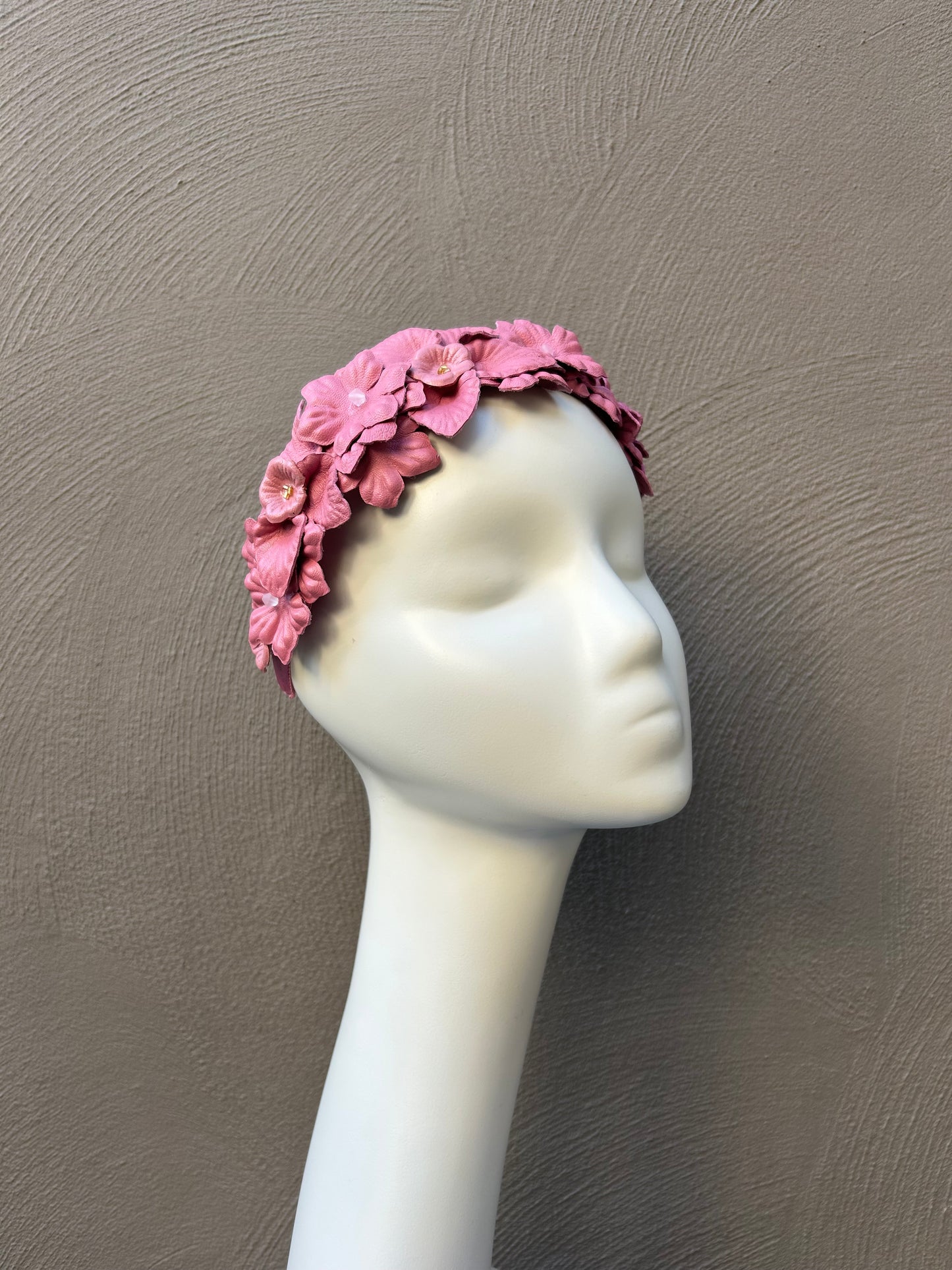 Pink Leather Headpiece