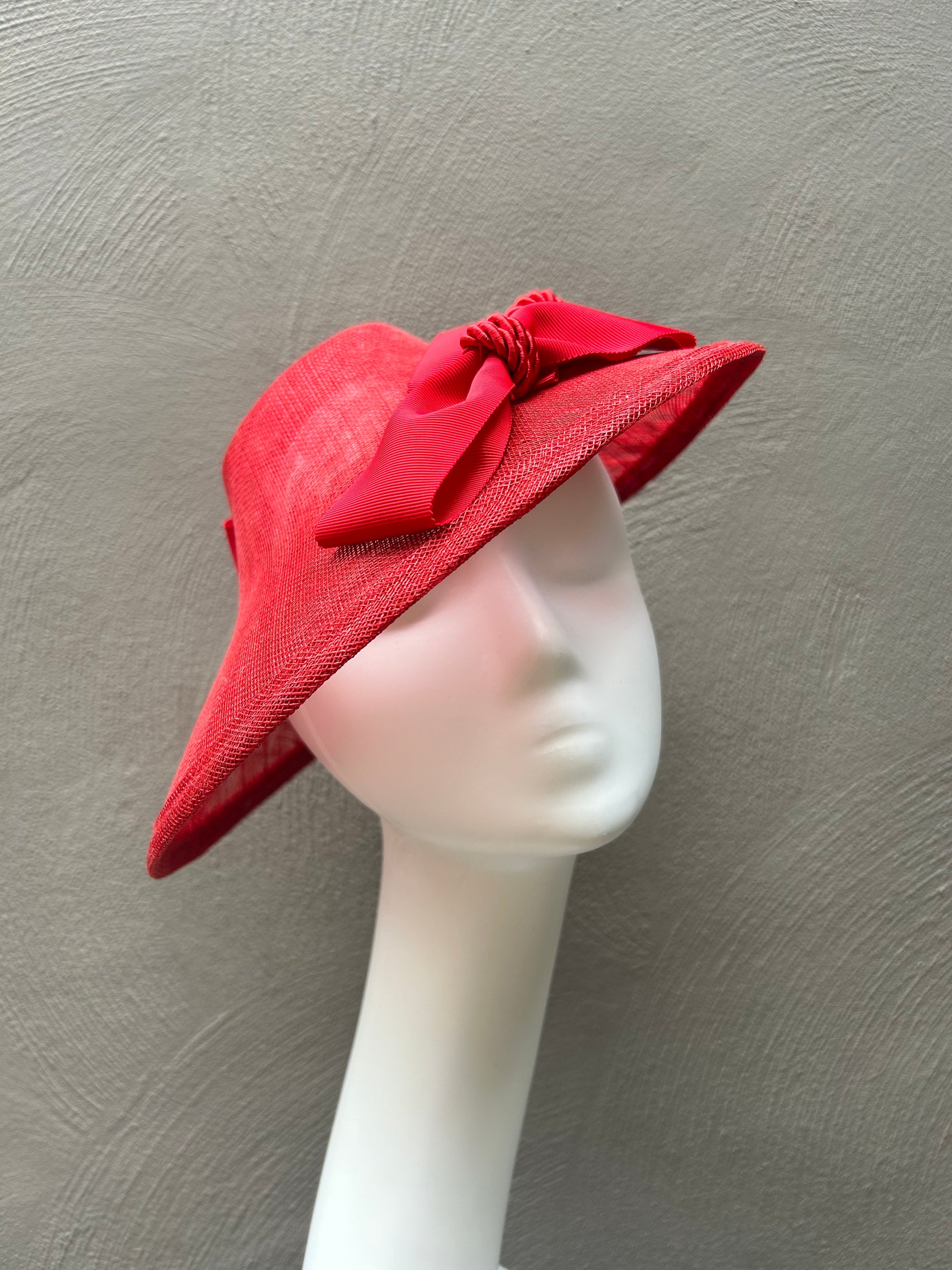 Vintage style red straw hat