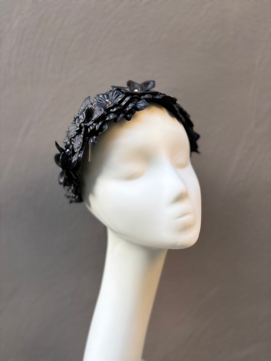 Black Leather Meadow Headpiece