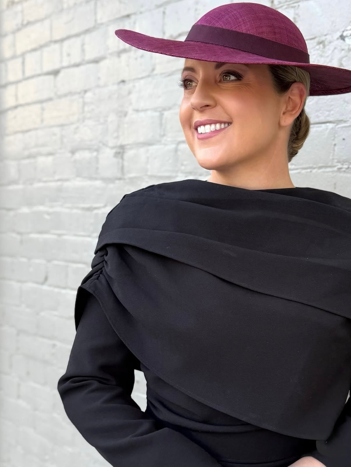 Burgundy Straw Hat
