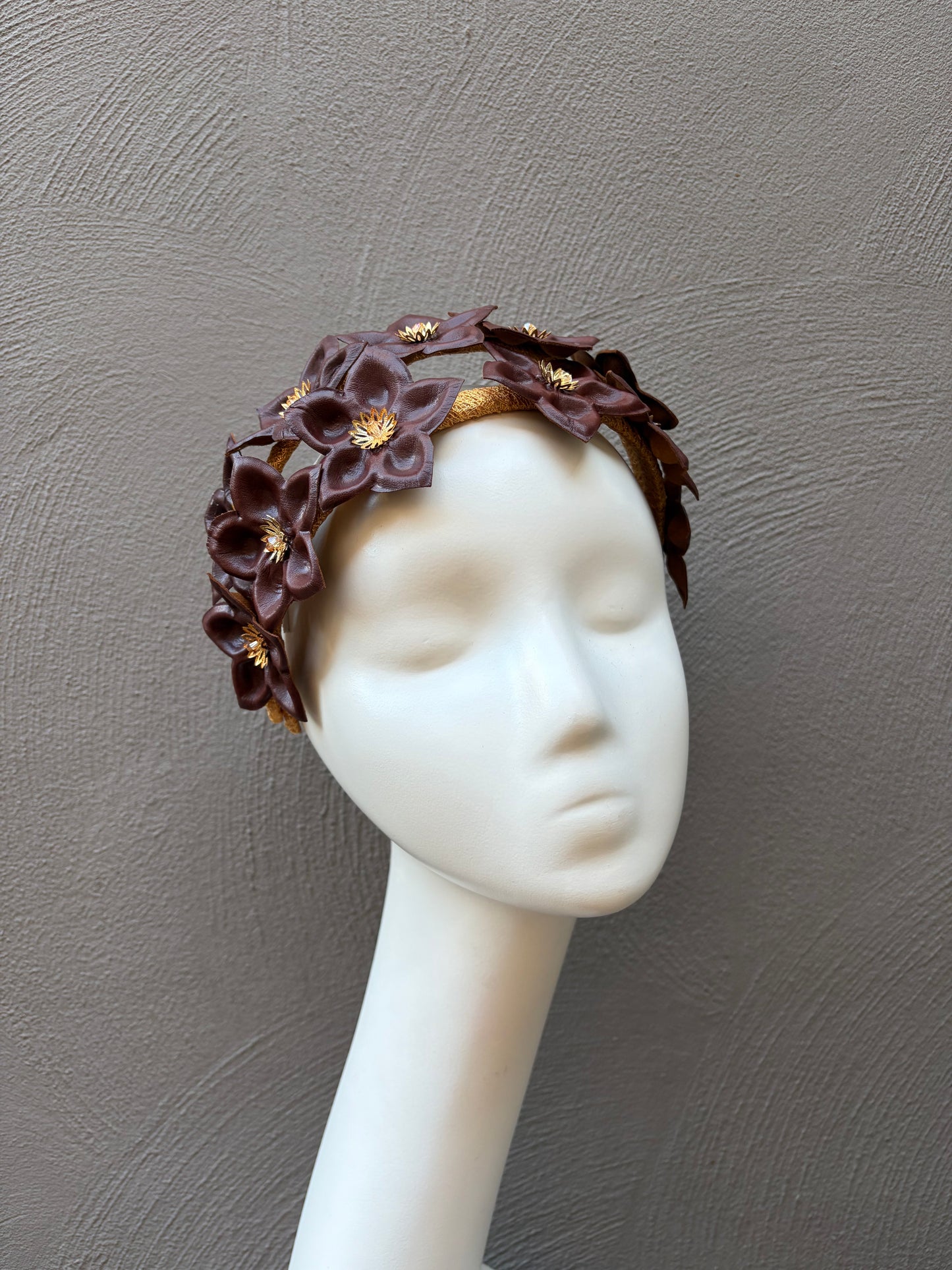 Chocolate leather headband
