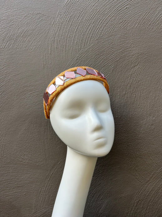 Blush Pink & Gold Crystal Headpiece