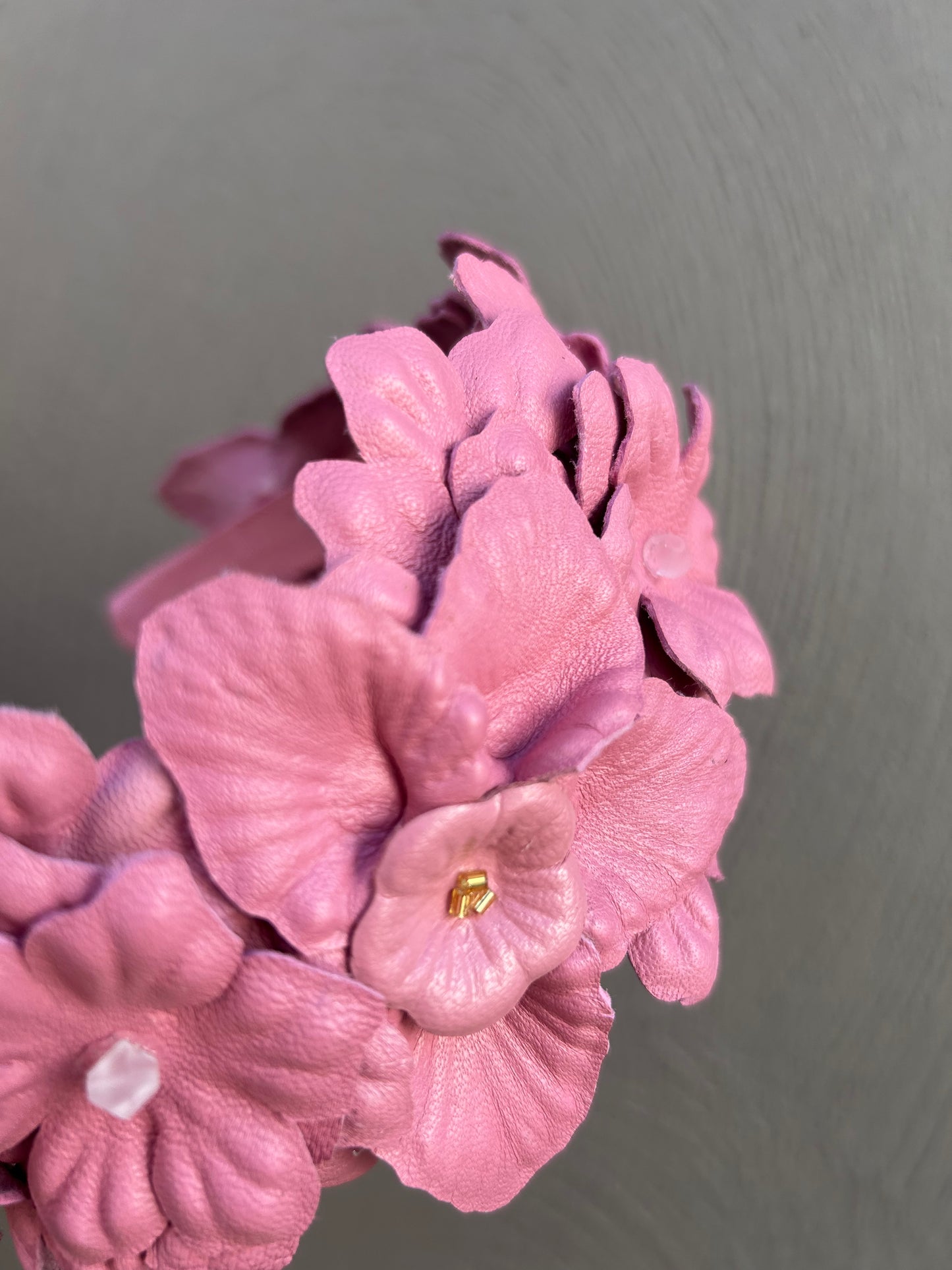 Pink Leather Headpiece