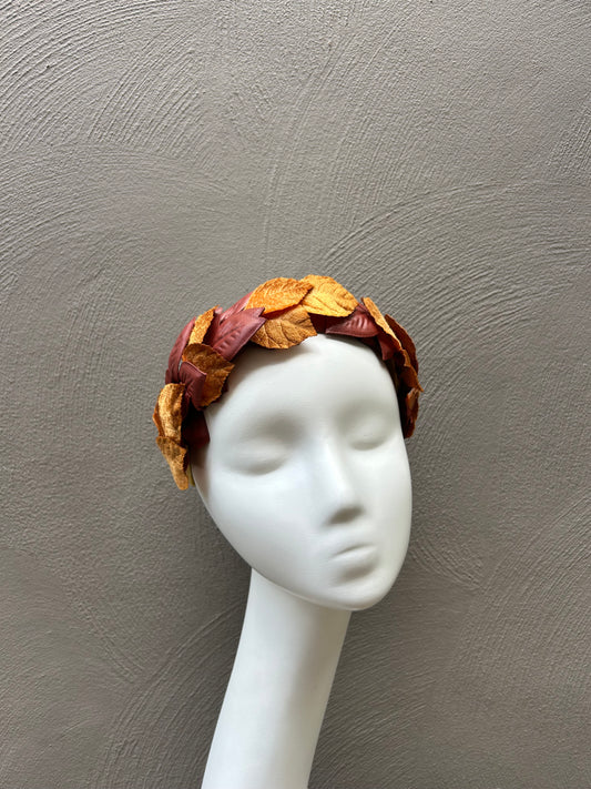 Autumn Colours Leather Leaf Headpiece