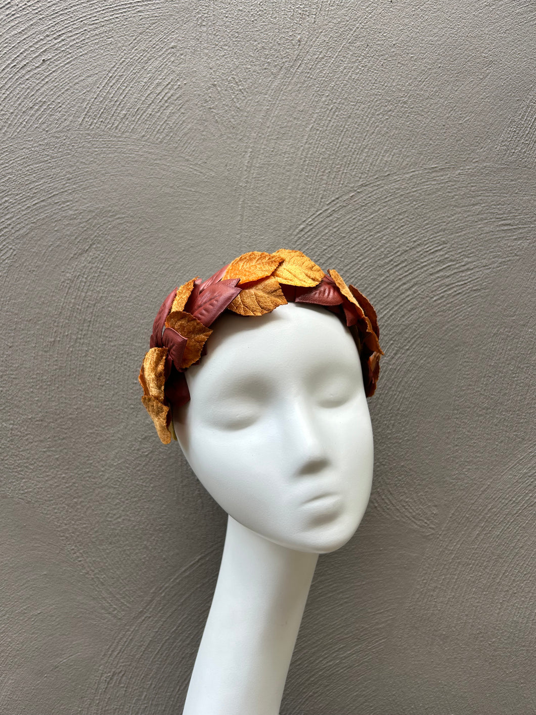 Autumn Colours Leather Leaf Crown