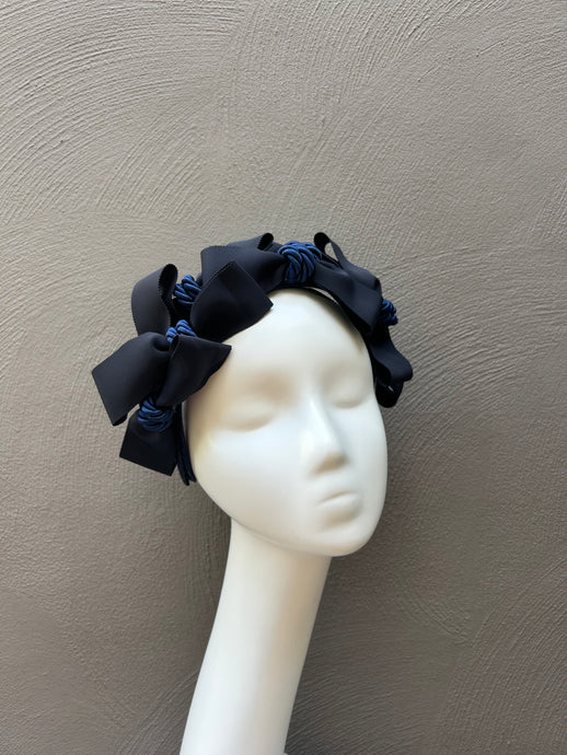 Navy Blue Bow Headband