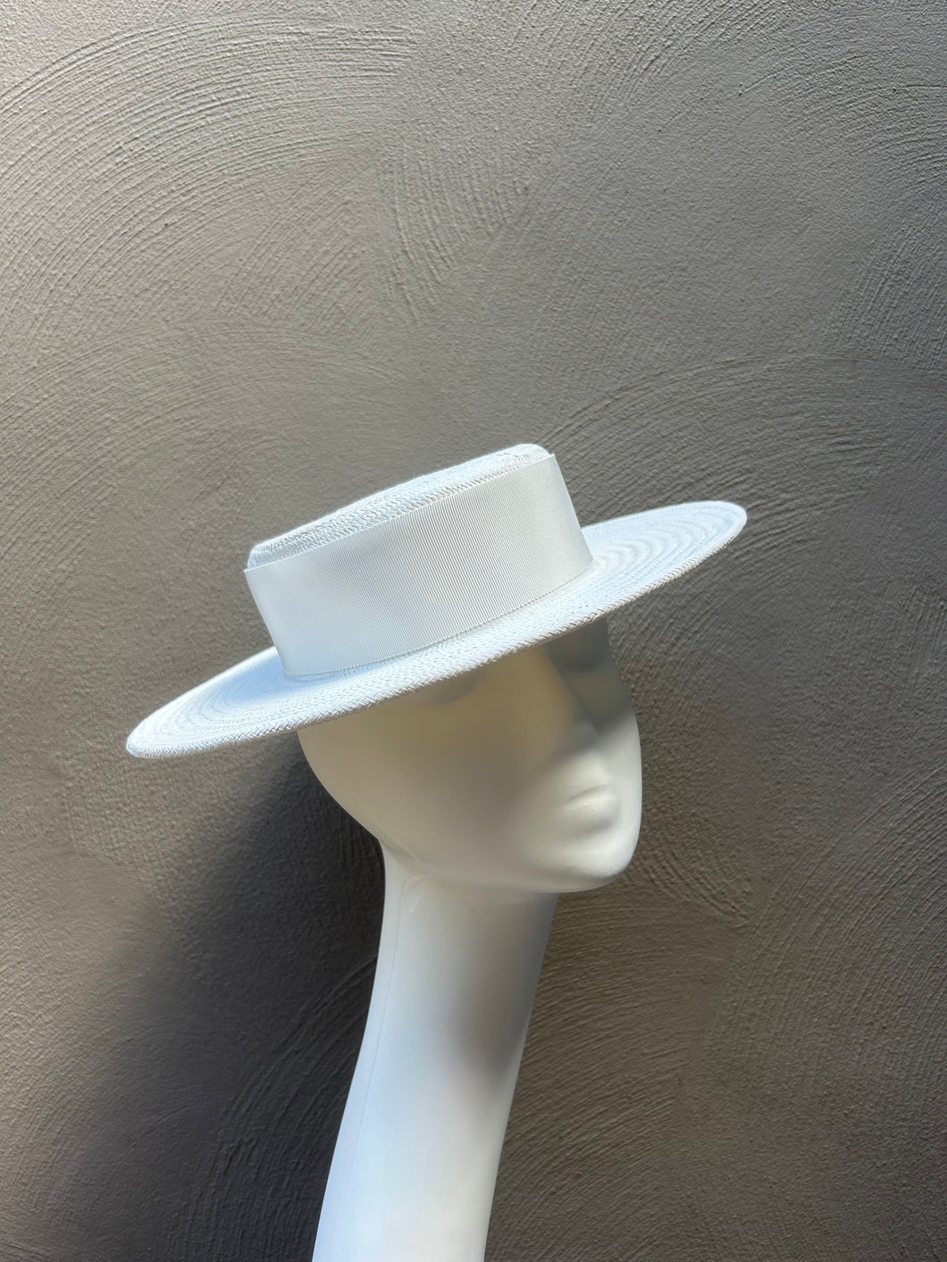 White Straw Boater Hat