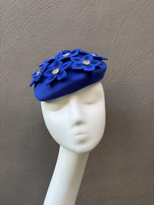 Blue Wildflower Beret