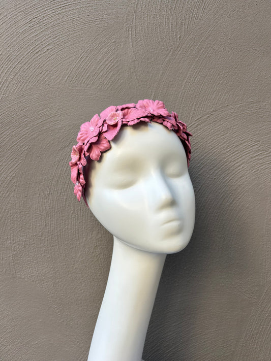 Pink Leather Headpiece