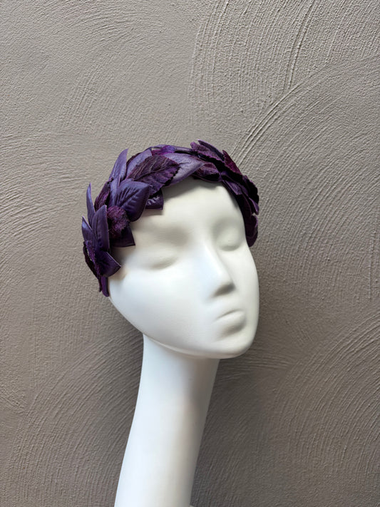 Purple leather headpiece