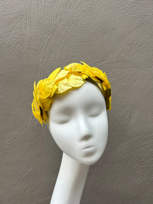 Yellow Leather Leaf Headpiece