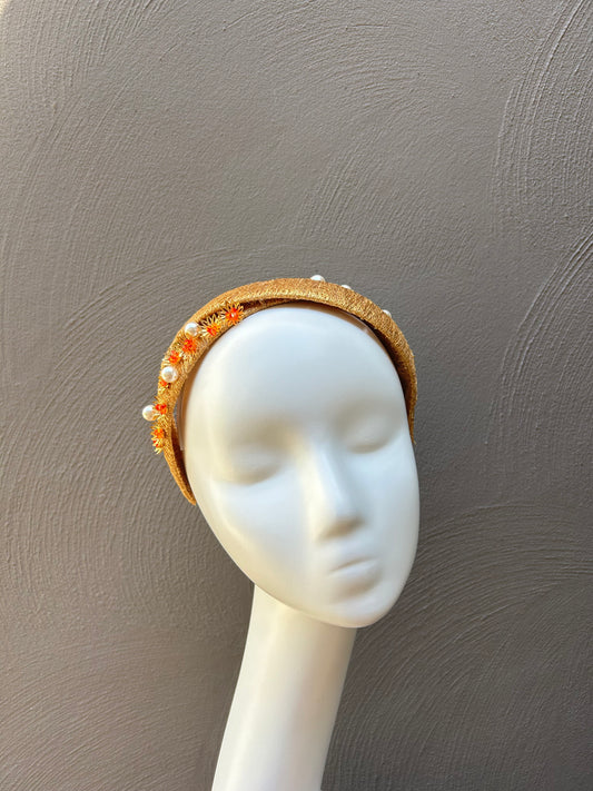 Orange Crystal Crossover Headpiece