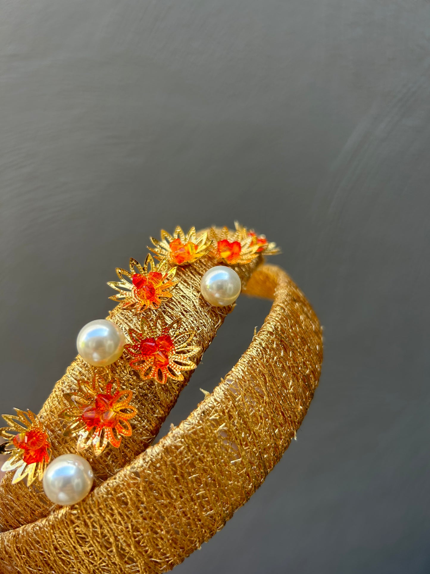 Orange Crystal Crossover Headpiece
