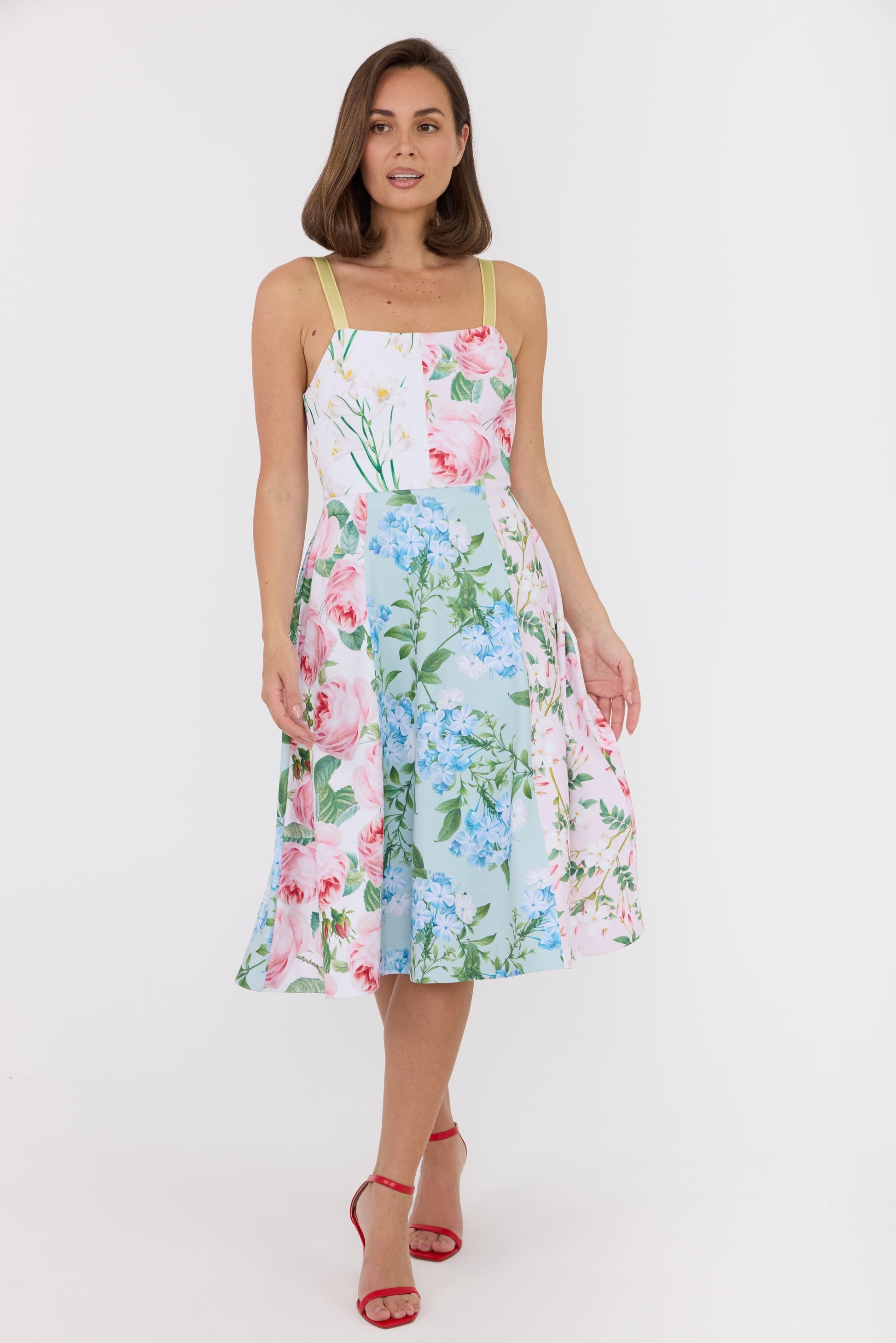 floral dress with pink roses