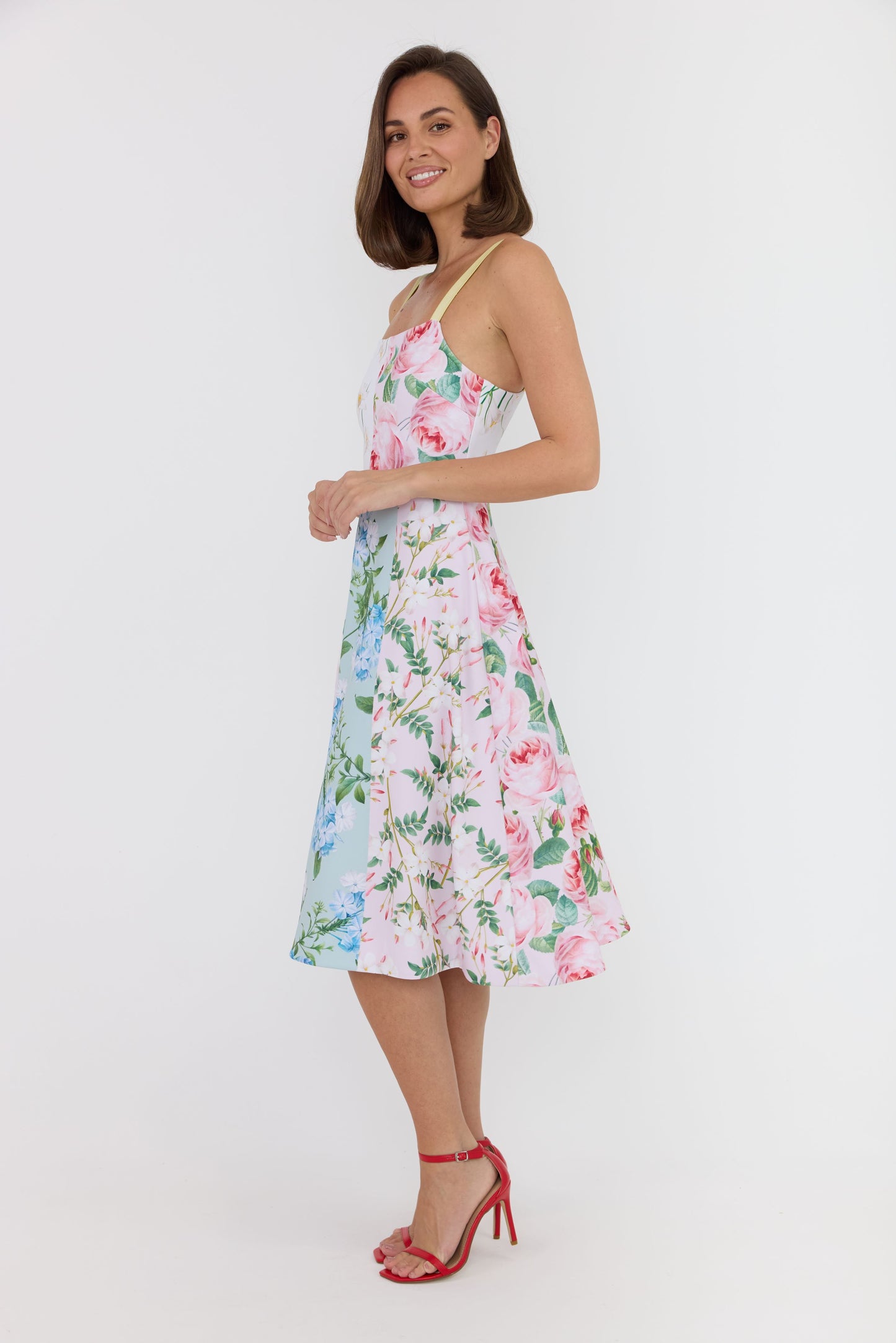 floral dress with pink roses