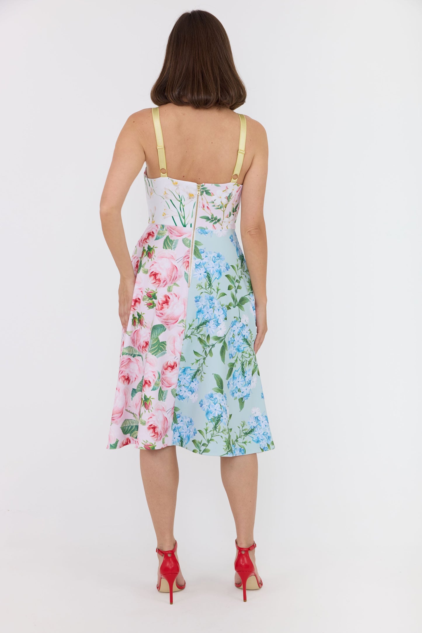 floral dress with pink roses