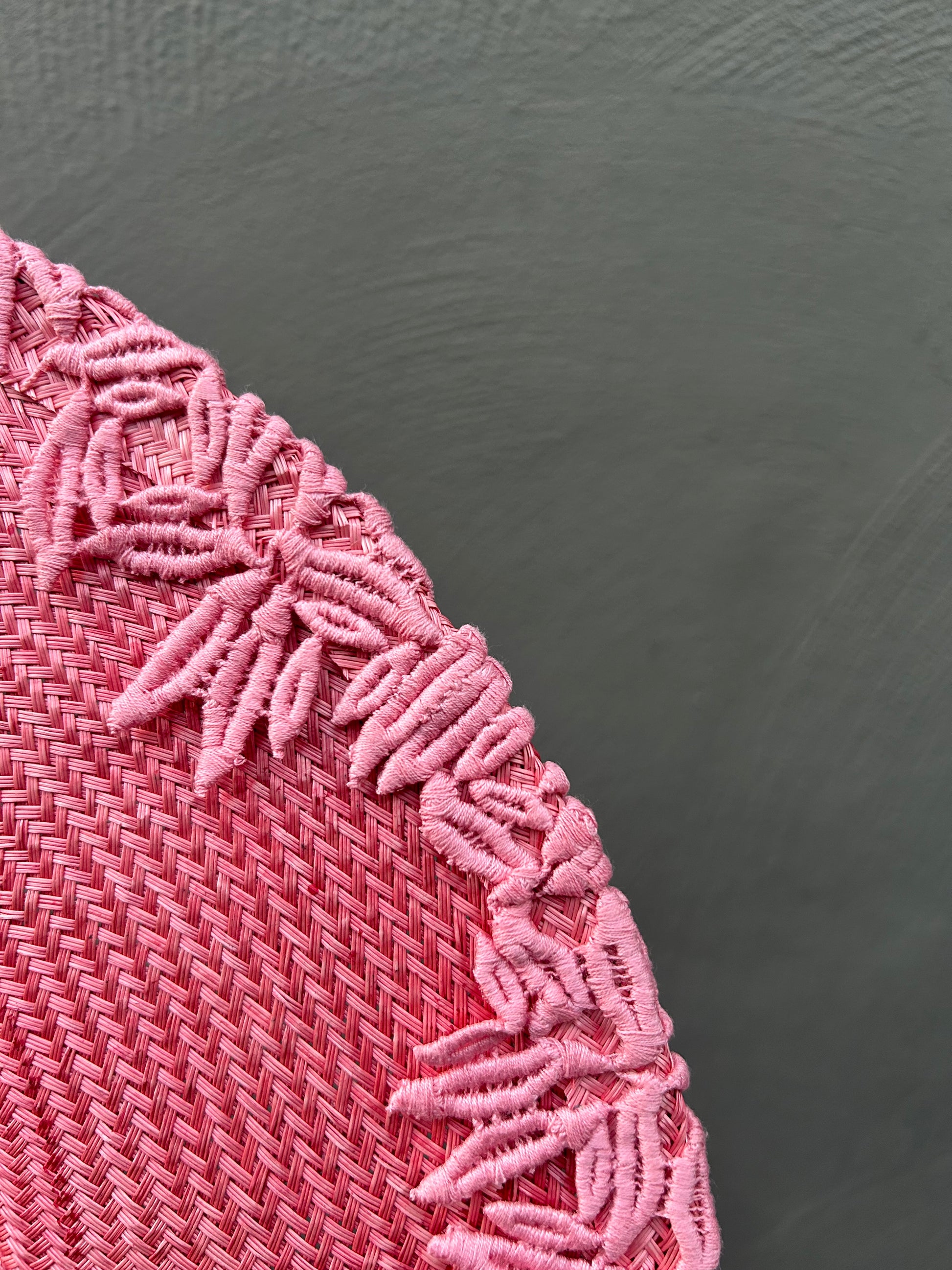 pink lace boater hat