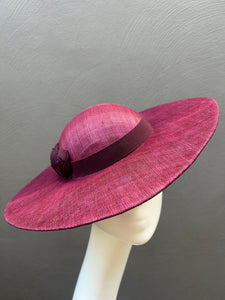 Burgundy Straw Hat